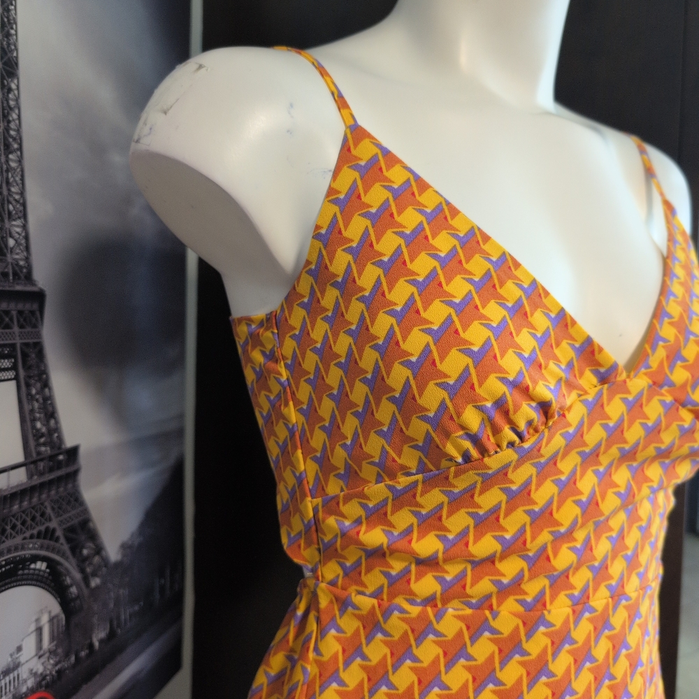 Forever 21 Orange Check Midi Slip Dress - Picture 6 of 12